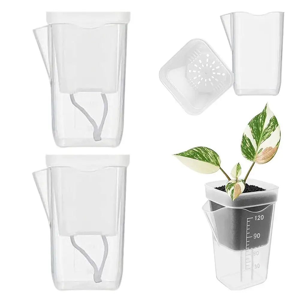 Self Watering Plant Pots Mini Seedlings Pots Flowerpot Translucent Plastic Planters Plant Propagation Pot With Reservoir 