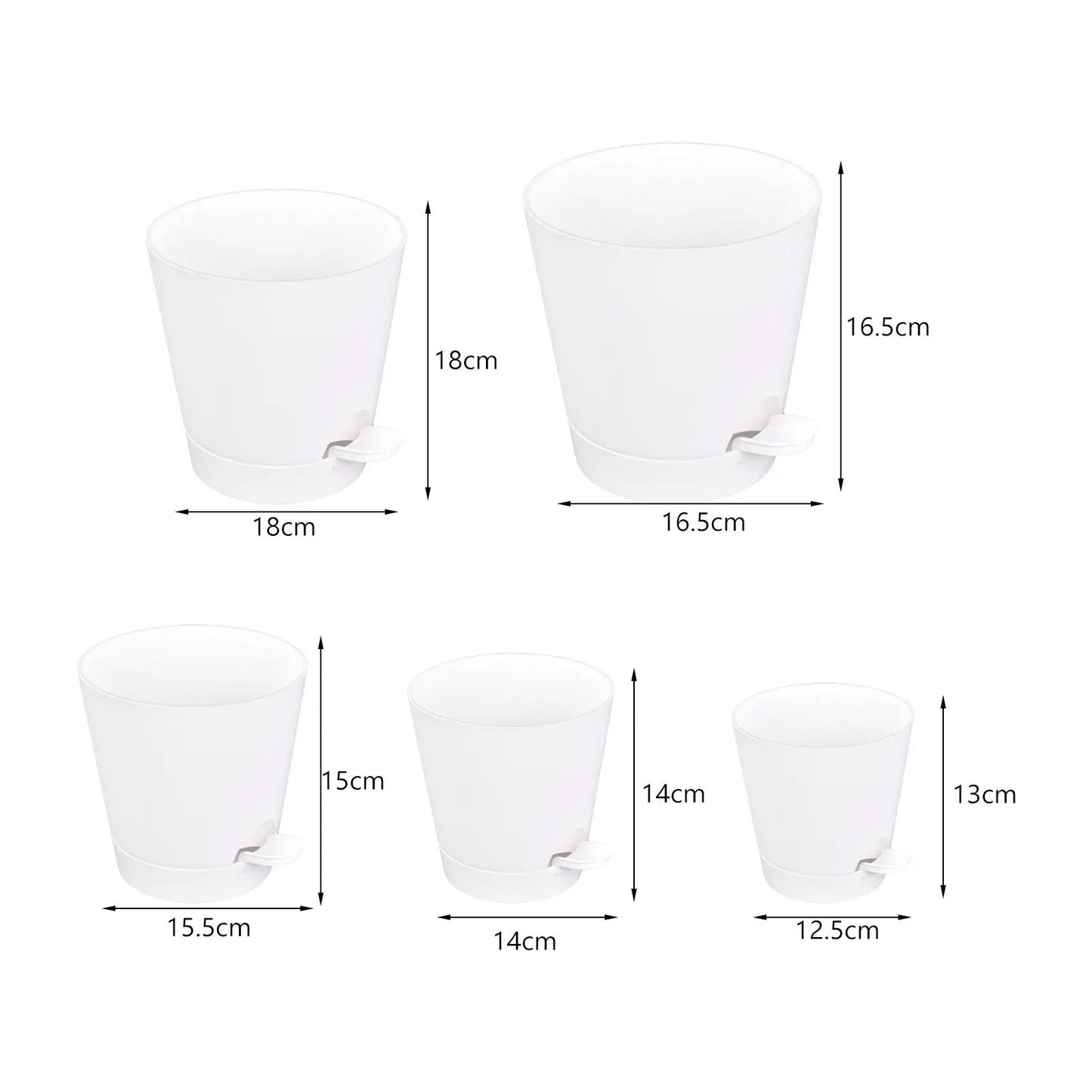 5Pcs Self Watering Planters,Lazy People Nursery Planting Pot ,Round Flower Pots Plant Pots for Home Houseplants Gardens Decor