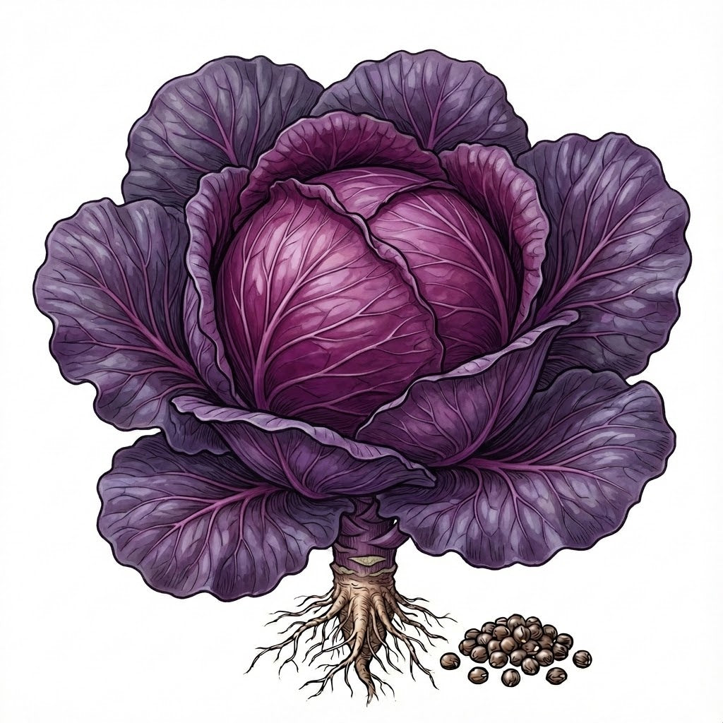 CABBAGE Seeds, Red Acre