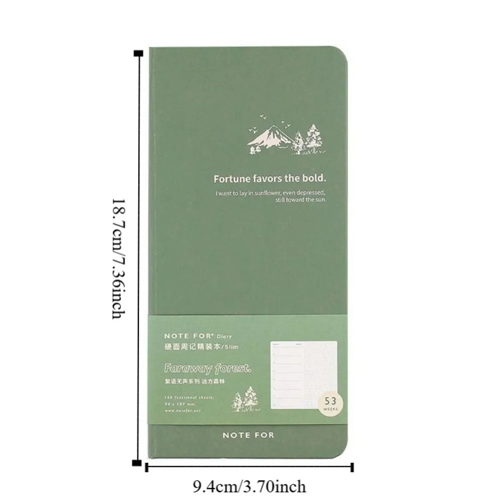 168 Pages Agenda Planner Notebook Multifunction Thick Paper Planner Daily Organizers Art Forest Series Creative