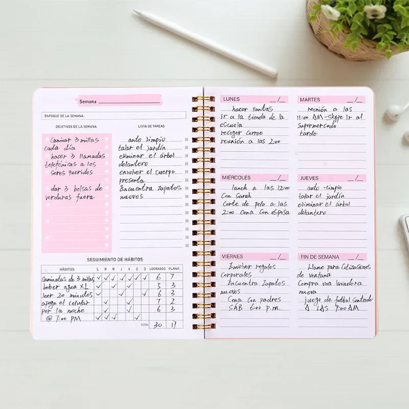 A5 Undated Planner Schedule For Week Planner Notebook 52 Sheets Daily Weekly Agenda Notebooks