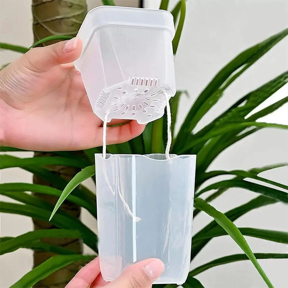 Self Watering Plant Pots Mini Seedlings Pots Flowerpot Translucent Plastic Planters Plant Propagation Pot With Reservoir ﻿