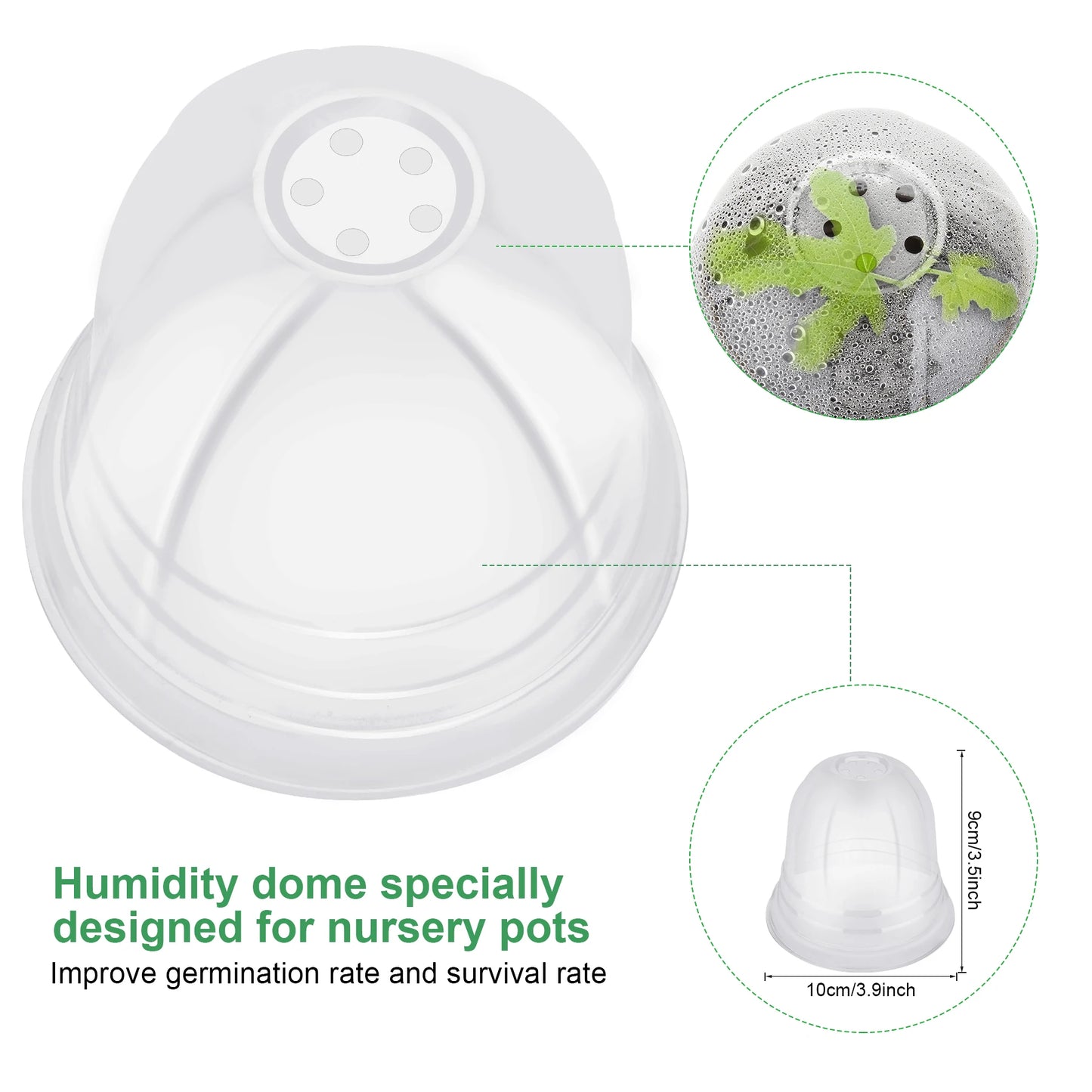 Plant Nursery Pots with Humidity Domes,40 Sets 4 Inch Soft Nursery Pots (40 Pots + 40 Clear Lids), Seed Starter Pots Small Plant