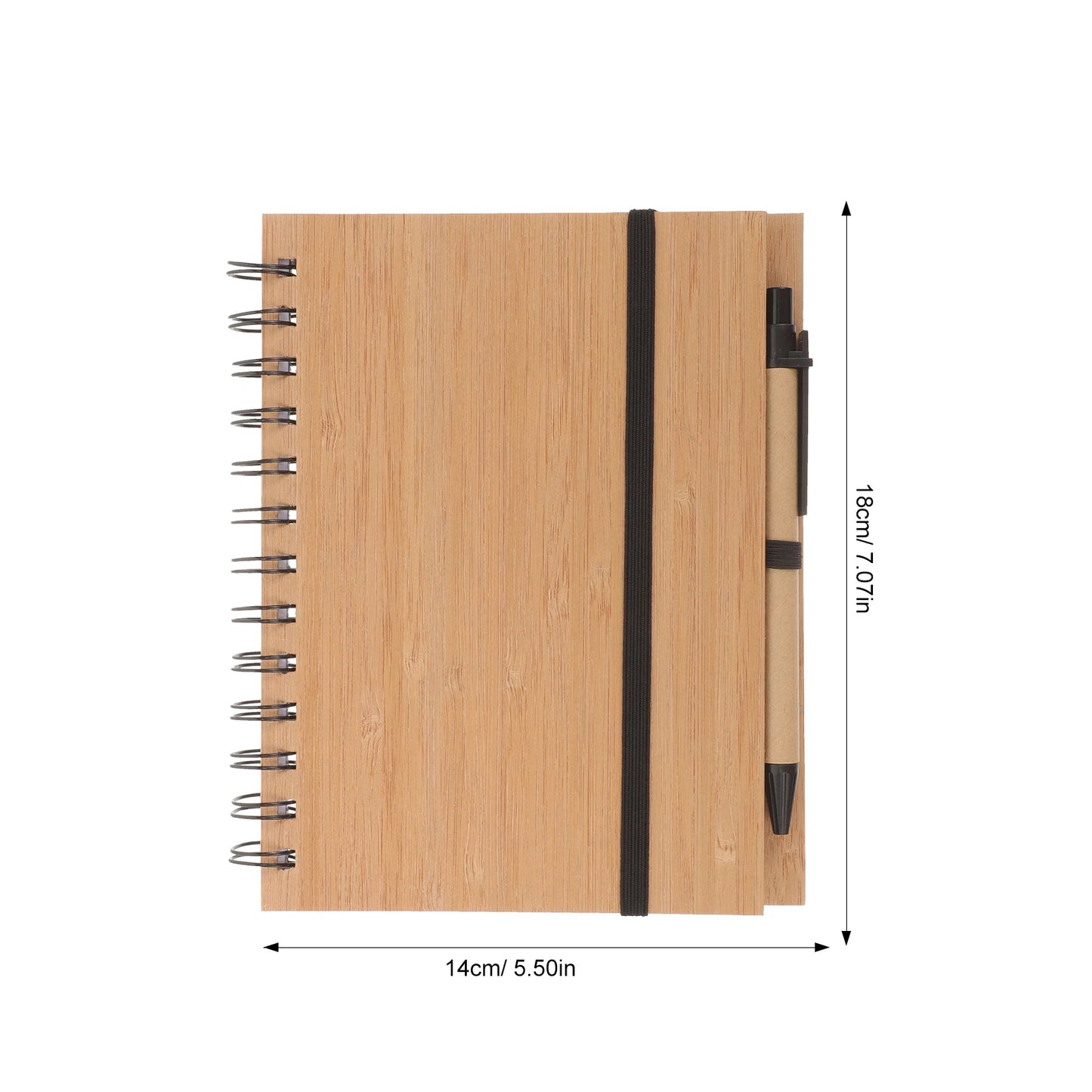 Wood Grain Notepad Spiral Writing Notebook Diary Monthly Planner Book Note Pad With Pen Office School Stationery School Supply