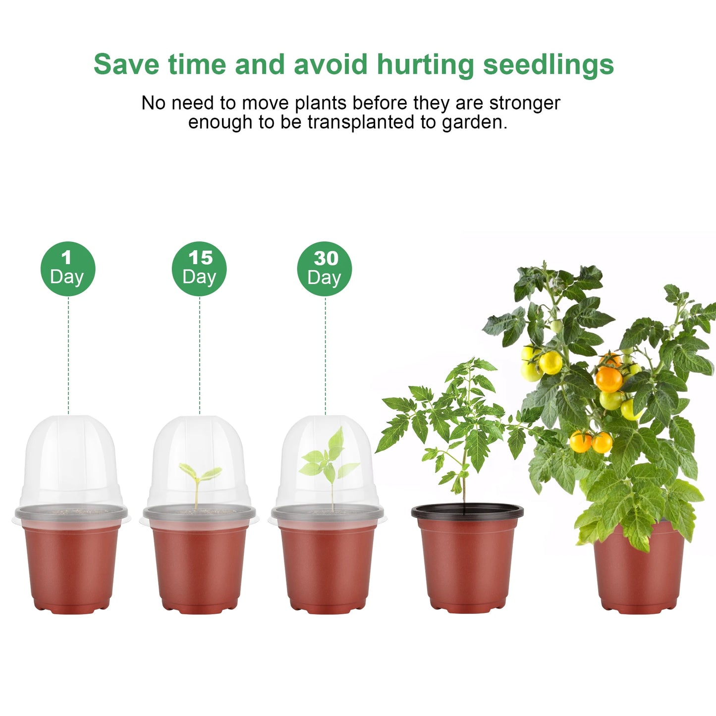 Plant Nursery Pots with Humidity Domes,40 Sets 4 Inch Soft Nursery Pots (40 Pots + 40 Clear Lids), Seed Starter Pots Small Plant