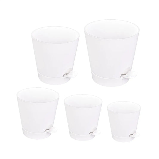 5Pcs Self Watering Planters,Lazy People Nursery Planting Pot ,Round Flower Pots Plant Pots for Home Houseplants Gardens Decor