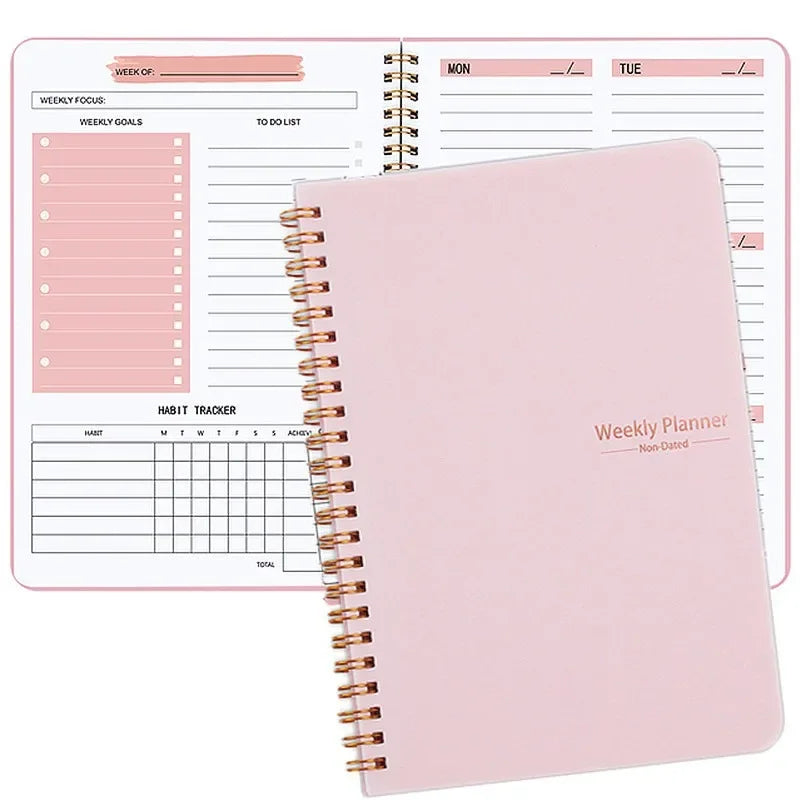A5 Undated Planner Schedule For Week Planner Notebook 52 Sheets Daily Weekly Agenda Notebooks
