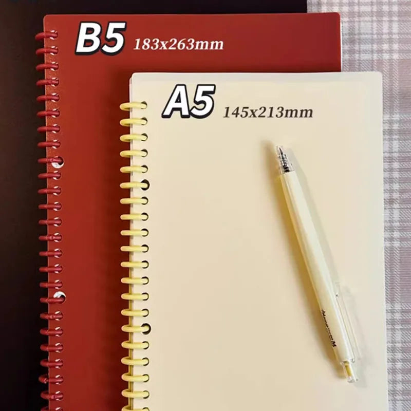 Vintage Spiral Notebook, A5 Detachable Loose-Leaf, DIY Scrapbook with 60 Sheets, Blank & Lined Pages for Journal & Notes