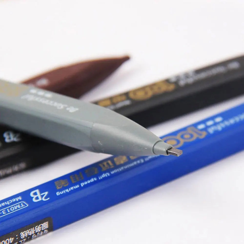 51-piece 2B pencil set - includes 3 mechanical pencils and 48 black leads, made of durable plastic (color random).
