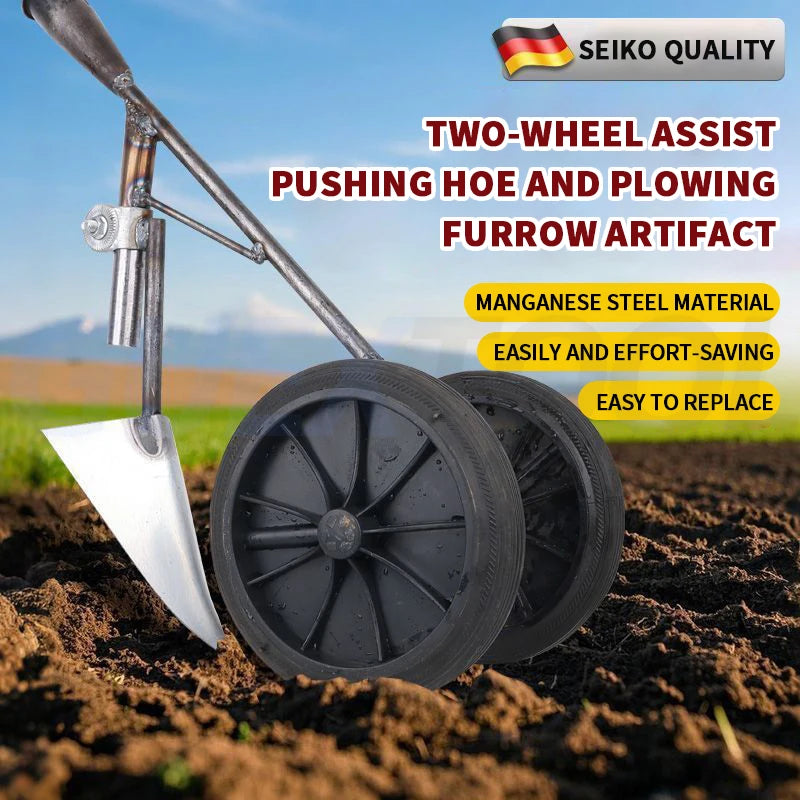 Household Hand-Pushed Hoe, Wheeled Hoe, Weeder, Garden Hoe, Micro Tillage Machine, Turning Soil, Trenching Plow, Push
