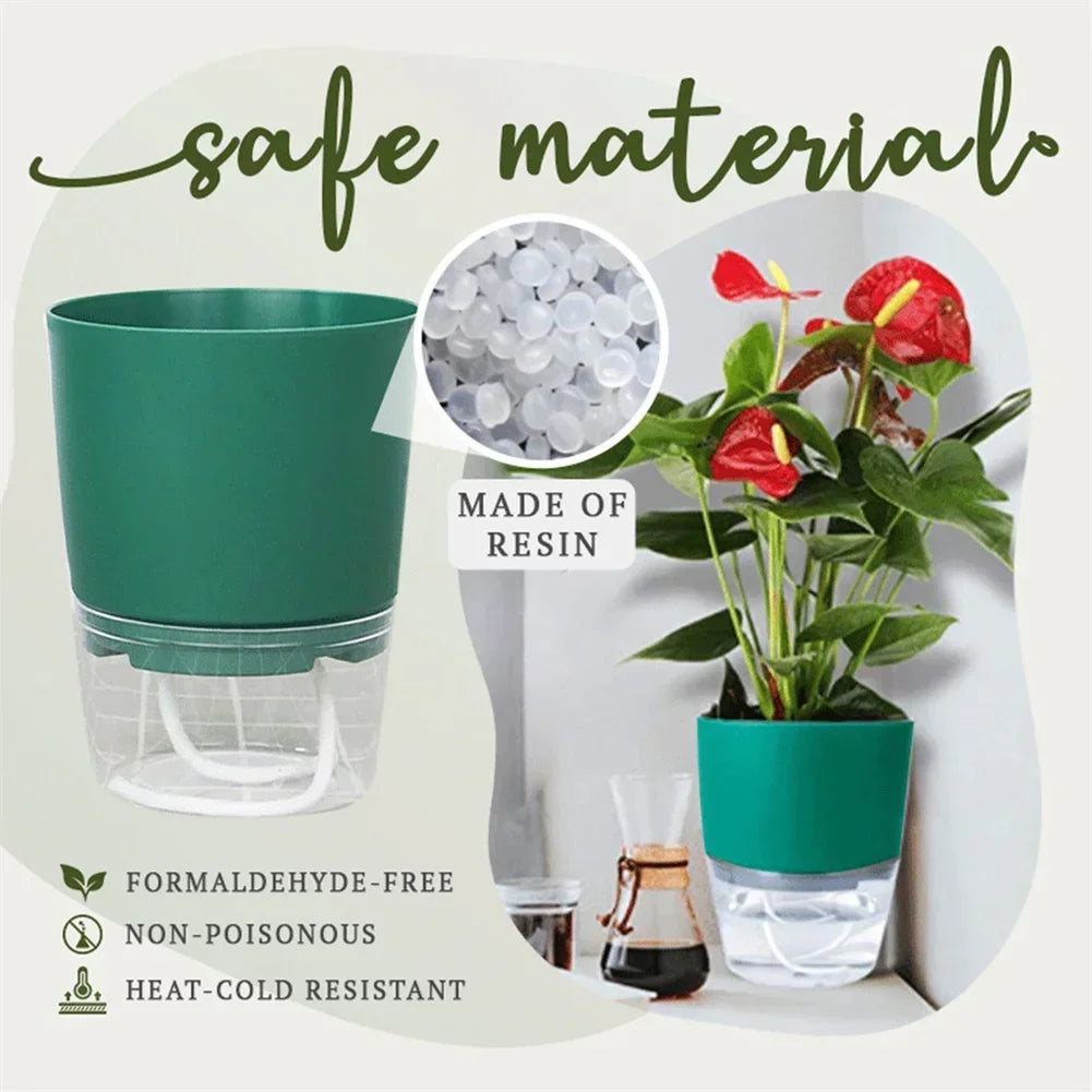 Self Watering Plant Pots Lazy Hydroponic Water Absorbing Flower Pot Succulent Plant Flowerpot  Garden Modern Decorative Pot