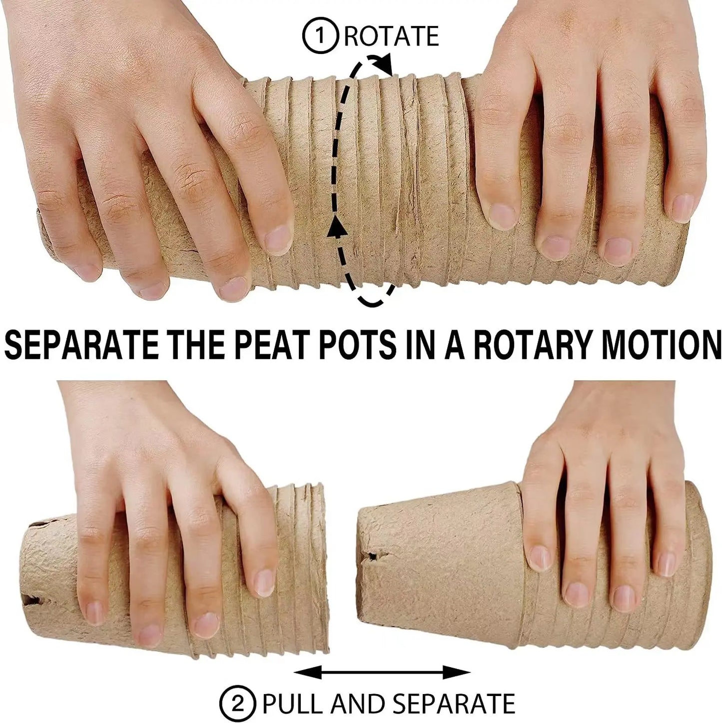 Seed Starter Biodegradable peat POTS, seedling planting POTS with 1/610 labels, plant POTS with humidity domes