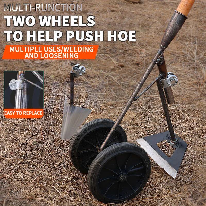 Household Hand-Pushed Hoe, Wheeled Hoe, Weeder, Garden Hoe, Micro Tillage Machine, Turning Soil, Trenching Plow, Push