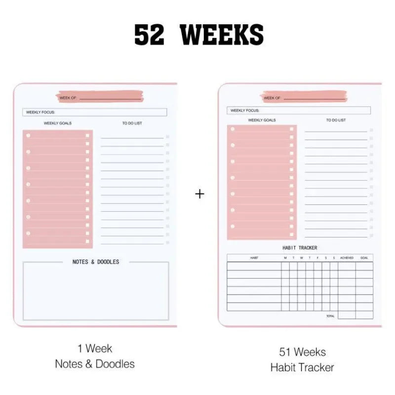 A5 Undated Planner Schedule For Week Planner Notebook 52 Sheets Daily Weekly Agenda Notebooks