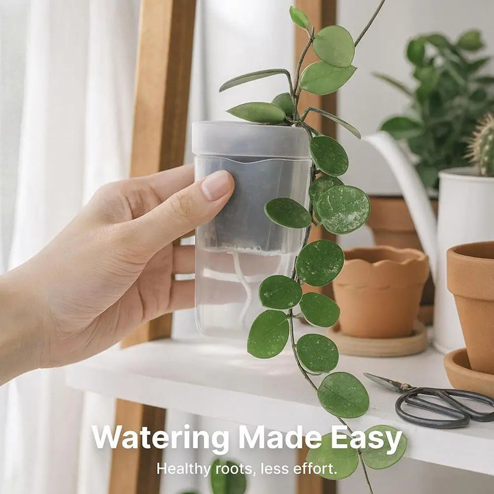 Self Watering Plant Pots Mini Seedlings Pots Flowerpot Translucent Plastic Planters Plant Propagation Pot With Reservoir ﻿