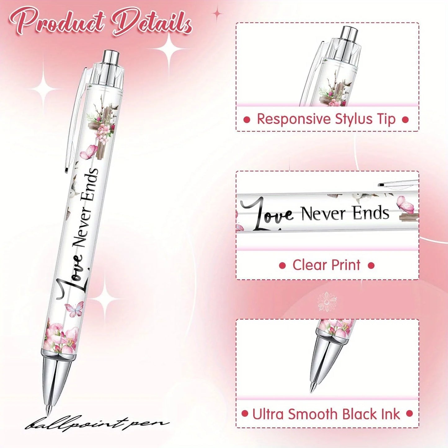 10 pcs Christian Pens for Women Religious Ink Pens Inspirational Quotes Pens Bible Verse Ballpoint Pens Funny Office Pens Retrac