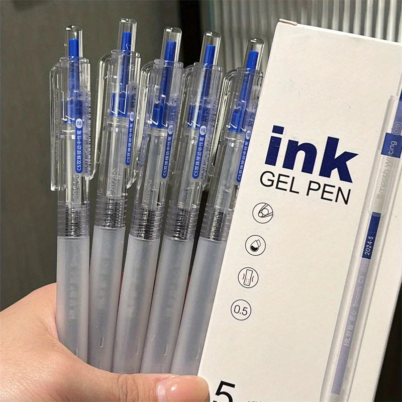 5pcs Essential Gel Pens Set for Nurses, Fun and Versatile Office Supplies, Perfect for School, Available in, and Blue