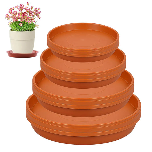 12 Pack Plant Pot Saucers – 4 Sizes (18/22/24/26cm) Plastic Drip Trays, Durable for Indoor/Outdoor Garden Plant Pots