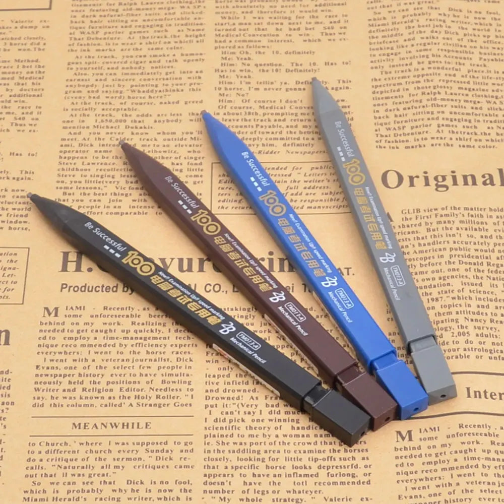 51-piece 2B pencil set - includes 3 mechanical pencils and 48 black leads, made of durable plastic (color random).