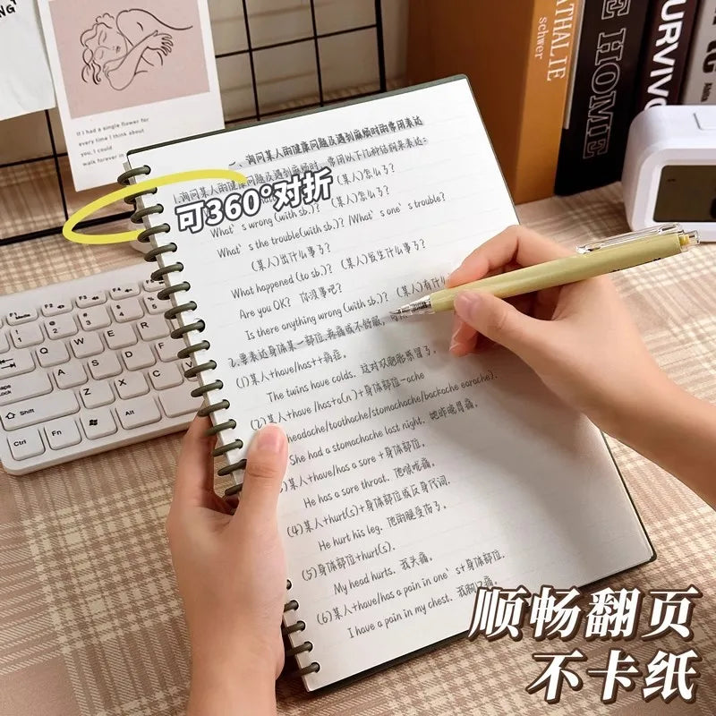 Vintage Spiral Notebook, A5 Detachable Loose-Leaf, DIY Scrapbook with 60 Sheets, Blank & Lined Pages for Journal & Notes