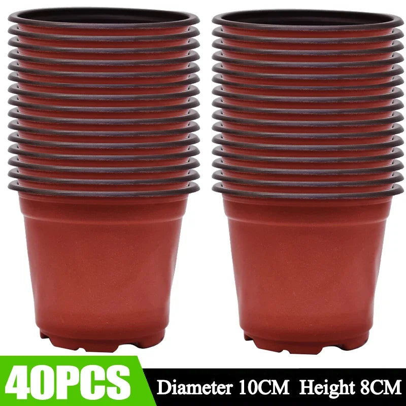 100/20x Plastic Plant Nursery Pots Outdoor Flexible Garden Flowers Plants Seedling Pot Planting Basin Seedling Cups Supplies