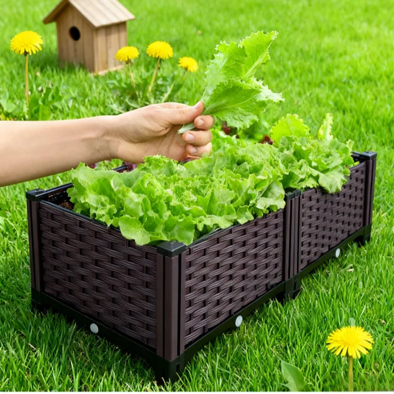 Balcony Vegetable Planting Pots Thickened Planting Boxes Rooftop Outdoor Rectangular Flower Boxes Indoor Flower Pots New
