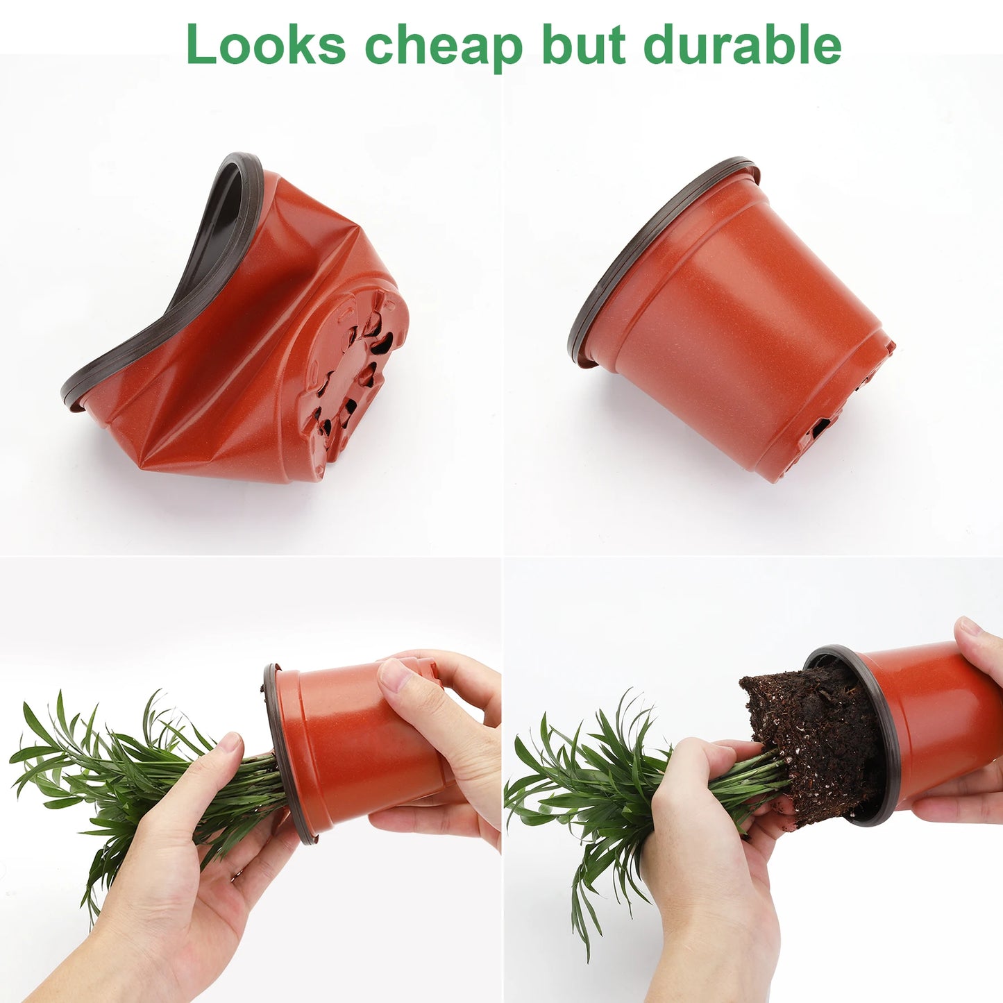 Plant Nursery Pots with Humidity Domes,40 Sets 4 Inch Soft Nursery Pots (40 Pots + 40 Clear Lids), Seed Starter Pots Small Plant